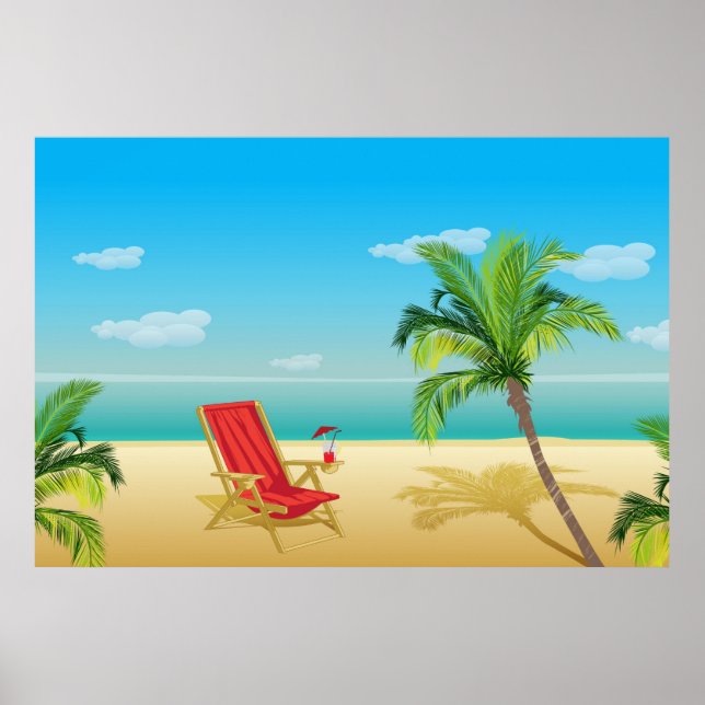 Poster d'escapade paradisiaque de plage (Devant)