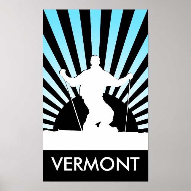 Poster descente ski vermont (Devant)