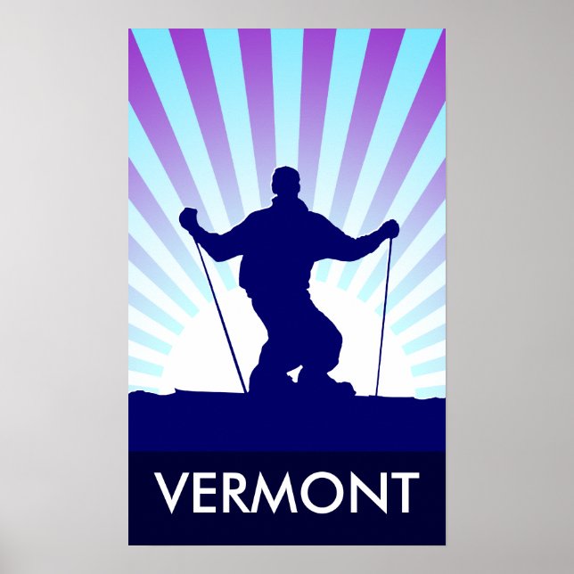 Poster descente ski vermont (Devant)