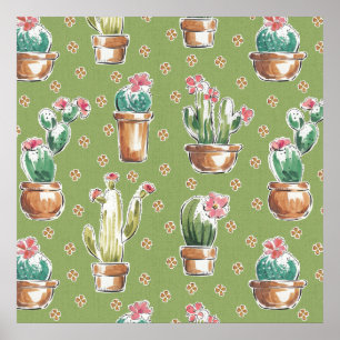 Poster Desert Bloom   Pattern vert