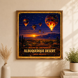 Poster Désert d'Albuquerque Nouveau-Mexique Centenaire
