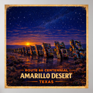 Poster Désert d'Amarillo Centenaire du Texas