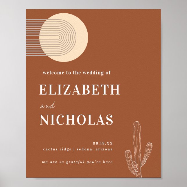 Poster Désert de Boho minimal moderne | Bienvenue à Terra (Devant)