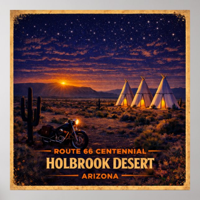 Poster Désert de Holbrook Arizona Centenaire (Devant)