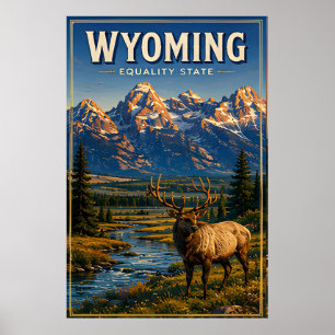 Poster Désert de la montagne Grand Teton du Wyoming