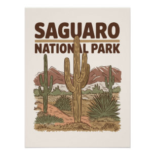 Poster Désert de Sonoran Parc national du Saguaro