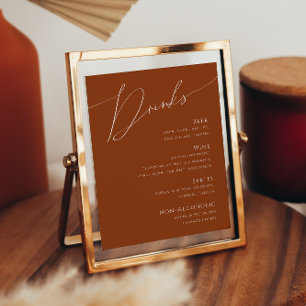 Poster Désert de Whimsical   Menu des boissons Mariages e