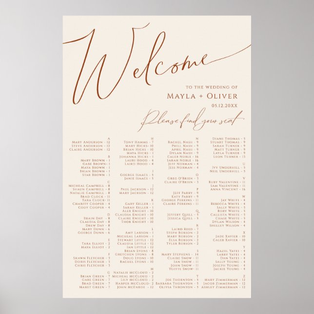 Poster Désert de Whimsical | Siège alphabétique beige (Devant)