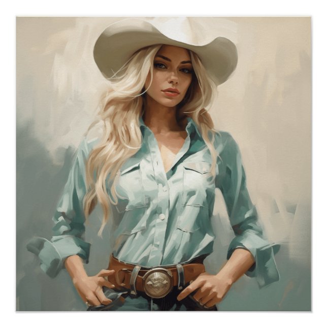 Poster Desert Dusk : Cowgirl Wall Art (Devant)