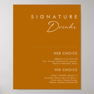 Poster Désert simple   Brûlé Orange Signature Boissons Si