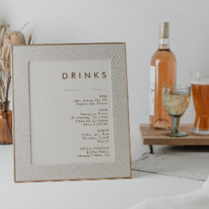 Poster Désert simple   Menu Boissons Blanches Naturelles