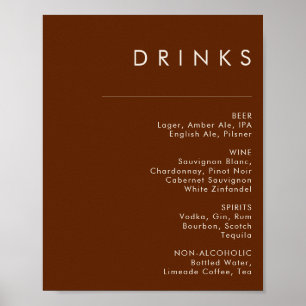 Poster Désert simple Menu Dark Cinnamon Boissons Signe