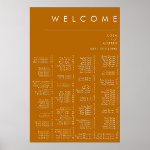 Poster Désert simple   Siège Alphabétique Orange Brûlé