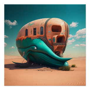Poster Desert whale house