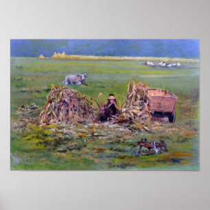 Poster Desgranando el maíz/Shelling corn