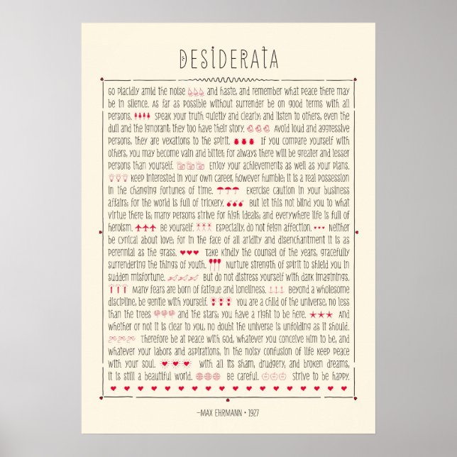 Poster Desiderata (Devant)