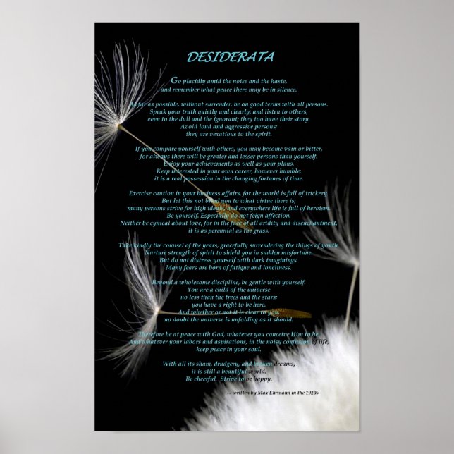 Poster Desiderata (Devant)