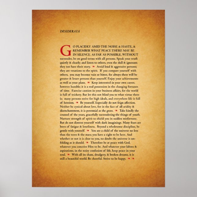 Poster Desiderata (Devant)