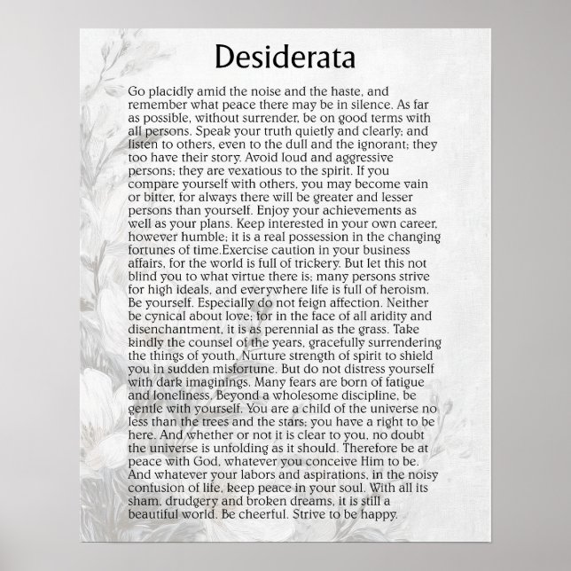 POSTER DESIDERATA (Devant)
