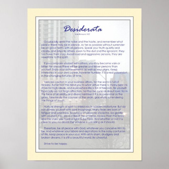 Poster Desiderata (Devant)
