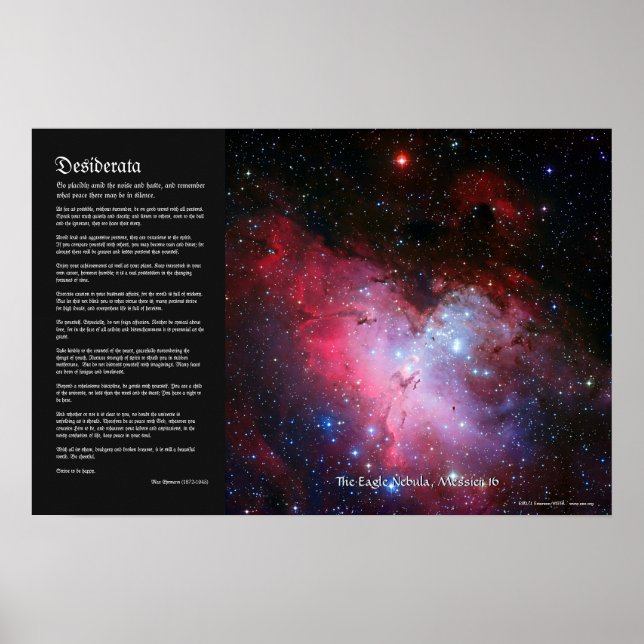 Poster Desiderata - Aigle Nebula, Messier 16, NGC 6611 (Devant)