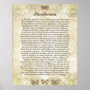 Poster DESIDERATA avec papillons prudents
