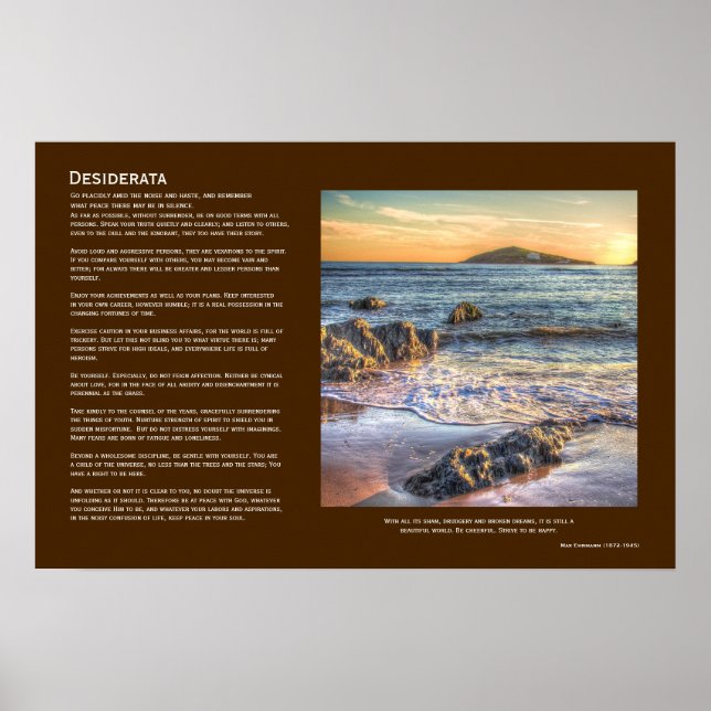 Poster Desiderata - Burgh Island de Bantham à Sundown (Devant)
