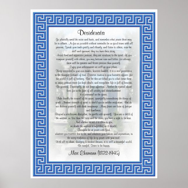 Poster Desiderata "choses désirées" (Devant)
