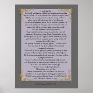 Poster Desiderata "choses désirées", couleurs personnalis