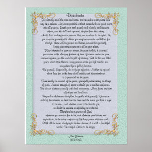 Poster Desiderata "choses désirées", couleurs personnalis