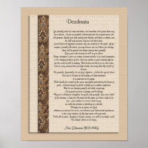 Poster Desiderata "choses désirées" design Brown
