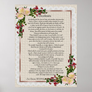 Poster Desiderata "choses désirées" roses et calla lys