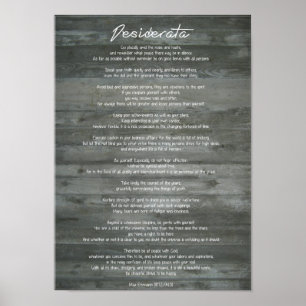 Poster Desiderata "Choses désirées" sur mur de béton