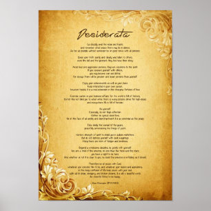Poster Desiderata "Choses désirées" sur Parchemin Vintage