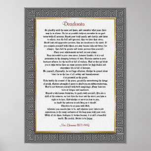 Poster Desiderata "desired things", prose