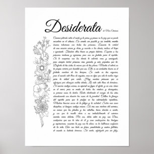 Poster Desiderata en espagnol