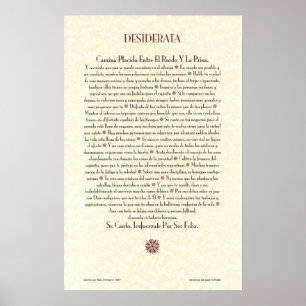 Poster DESIDERATA espagnols Poster=Max Ehrmann=Parchment