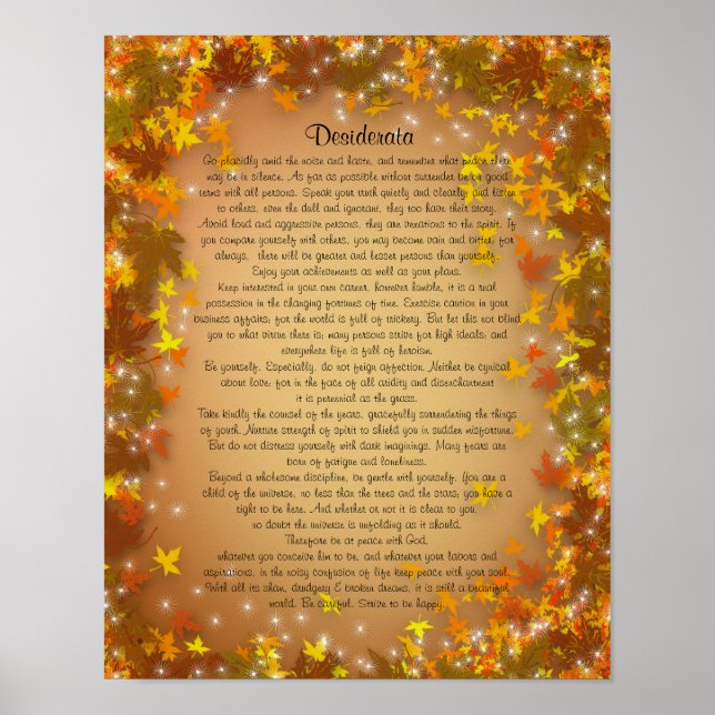 Poster Desiderata Fall laisse arrière - plan (Devant)