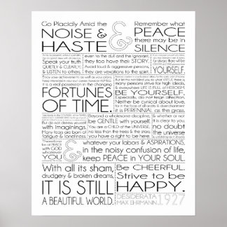 Poster Desiderata Imprimer 16x20 sur papier mat