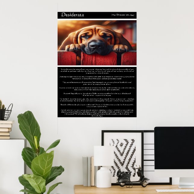 Poster Desiderata : Le contentement d'une canine (Bureau à domicile)