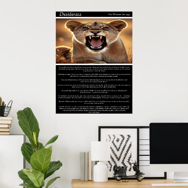 Poster Desiderata : Le puissant rugissement de la lionne (Bureau à domicile)