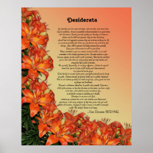Poster Desiderata Lys asiatiques