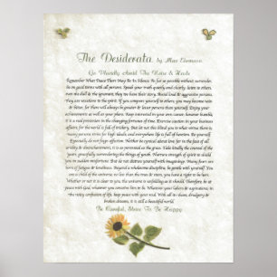 Poster DESIDERATA - Marguerites prudentes
