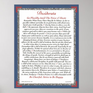 Poster DESIDERATA par Max Ehrmann-Executive