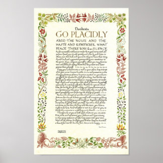 Poster DESIDERATA par Max Ehrmann - Fleur sauvage