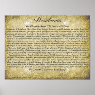 Poster DESIDERATA Poem=Max Ehrmann=Antique Fond d'écran