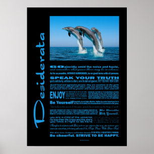 Poster Desiderata Poem Up Dolphin Up