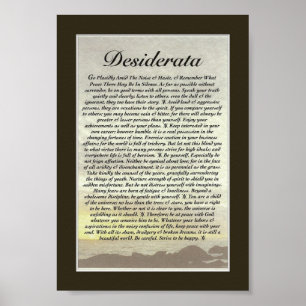 Poster DESIDERATA Poème de Max Ehrmann