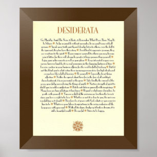 Poster DESIDERATA Poème de Max Ehrmann