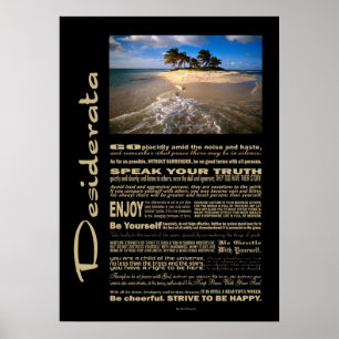 Poster Desiderata Poème Petite île solitaire